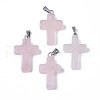 Natural Rose Quartz Pendants G-J354-09A-1