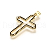 Brass Micro Pave Cubic Zirconia Pendants KK-K401-23G-2