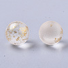 Transparent Spray Painted Frosted Glass Beads GLAA-N035-05A-02-2