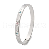 Eye 304 Stainless Steel Rhinestone Bangles for Women BJEW-Z092-09P-5