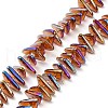 Electroplate Transparent Glass Beads Strands EGLA-R114-01B-1