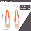 4 Pair 4 Color Resin & Wood Dangle Earrings EJEW-AB00042-2