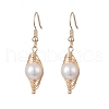 Natural Pearl Dangle Earrings EJEW-JE05261-1
