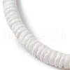 Disc Natural Shell Beaded Stretch Bracelets for Women BJEW-JB10312-01-3