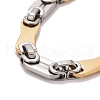 PVD Vacuum Plating 201 Stainless Steel Bar Link Chain Bracelets STAS-E160-01GP-2