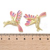 Rack Plating Brass Micro Pave Clear Cubic Zirconia Bird Connector Charms KK-C084-03G-01-3