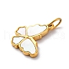 304 Stainless Steel Pave Natural White Shell Pendants STAS-I331-03G-2
