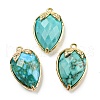 Natural Turquoise Faceted Pendants G-M431-06G-08-1