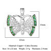 3Pcs Brass Micro Pave Cubic Zirconia Pendants ZIRC-OY001-61P-2