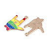 Rainbow Color Pride Alloy Enamel Pendants ENAM-K067-06-5