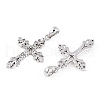 Rhodium Plated 925 Sterling Silver Micro Pave Clear Cubic Zirconia Pendants STER-T007-34P-2