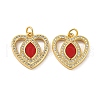 Brass Micro Pave Cubic Zirconia with Synthetic Turquoise Pendants KK-K356-24A-G-1