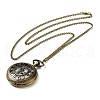 Alloy Glass Pendant Pocket Necklace WACH-S002-09AB-2