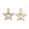 Rack Plating Eco-friendly Alloy Rhinestone Pendants FIND-A025-20G-01-1