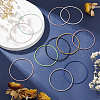 BENECREAT 40Pcs 10 Colors Steel Wire Round Snake Chain Bracelets Set BJEW-BC0001-04-5