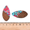 Transparent Resin and Walnut Wood Pendants RESI-T057-05K-4