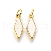 Brass Enamel Charms KK-C106-02G-2