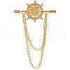 Gorgecraft 2Pcs Helm Zinc Alloy Hanging Chain Brooches with Crystal Rhinestone FIND-GF0006-83G-1