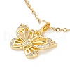 Clear Cubic Zirconia Butterfly Pendant Necklace NJEW-O125-24G-1