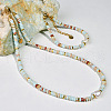 Natural Shoushan Stone & Freshwater Pearl & Brass Rondelle Beaded Necklaces & Beaded Bracelets Sets WG98AF4-01-4