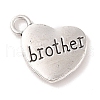 Tibetan Style Heart Alloy Pendants TIBEP-Q043-206-RS-1