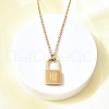 304 Stainless Steel Rolo Chain Pendant Necklaces NJEW-S444-01G-13-5