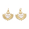 Real 18K Gold Plated Brass Enamel Pendants KK-A155-15G-3