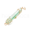 3Pcs 3 Styles Electroplated Natural Quartz Crystal Pointed Copper Wire Wrapped Pendants PALLOY-JF03766-02-5