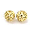 Brass Micro Pave Cubic Zirconia Beads KK-H452-26G-2