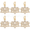 Beebeecraft 6Pcs Brass Micro Pave Clear Cubic Zirconia Charms ZIRC-BBC0002-18-1