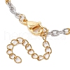2Pcs 2 Colors Two Tone 304 Stainless Steel Textured Cable Chain Anklets AJEW-AN00681-5