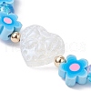 Handmade Flower Polymer Clay Stretch Bracelets BJEW-JB09825-01-2