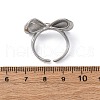 304 Stainless Steel with Rhinestone Adjustable Cuff Rings RJEW-Q020-18P-3