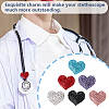 6Pcs 6 Colors Heart Polymer Clay Rhinestones Stethoscope Pendant Decorations HJEW-OC00054-6
