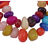 Natural Yellow Jade Nuggets Beads Strands X-JBS001-46-1