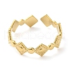 304 Stainless Steel Rhombus Open Cuff Ring for Women RJEW-I098-30G-2