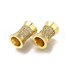 Brass Micro Pave Clear Cubic Zirconia European Beads ZIRC-I070-048G-2