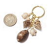 Ocean Style Natural Shell with Synthetic Turquoise Keychains KEYC-JKC01231-05-3