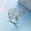 Leaf Brass Cuff Rings for Women FS-WG72BF2-01-1