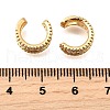 Brass Micro Pave Clear Cubic Zirconia Cuff Earrings EJEW-F370-37G-5