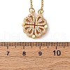 Clover 304 Stainless Steel Rhinestone Pendant Necklaces for Women NJEW-M107-03G-3