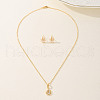 Vintage Leaf Brass Mirco Pave Cubic Zirconia Jewelry Sets for Women MS5291-1