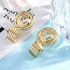 Rack Plating Brass Micro Pave Clear Cubic Zirconia Stud Earrings for Women EJEW-C125-27B-G-3