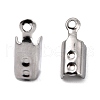 201 Stainless Steel Fold Over Crimp Cord Ends X-STAS-R055-09-3