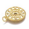 Brass Micro Pave Clear Cubic Zirconia Pendants ZIRC-Z008-28G-3