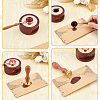 Brass Wax Seal Stamps with Rosewood Handle AJEW-WH0412-0249-3