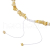 Natural Topaz Jade Chip & Imitaton Round Pearl Beaded Adjustable Necklaces NJEW-JN05227-02-5
