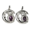 Natural Amethyst Pendants G-M434-03P-20-1
