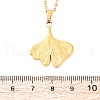 Ginkgo Leaf 304 Stainless Steel Pendant Necklaces NJEW-H059-21G-5
