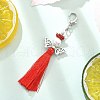 Angel Glass Pearl & MIYUKI Seed Beaded & Polycotton Tassel Pendant Decorations HJEW-MZ00198-01-4